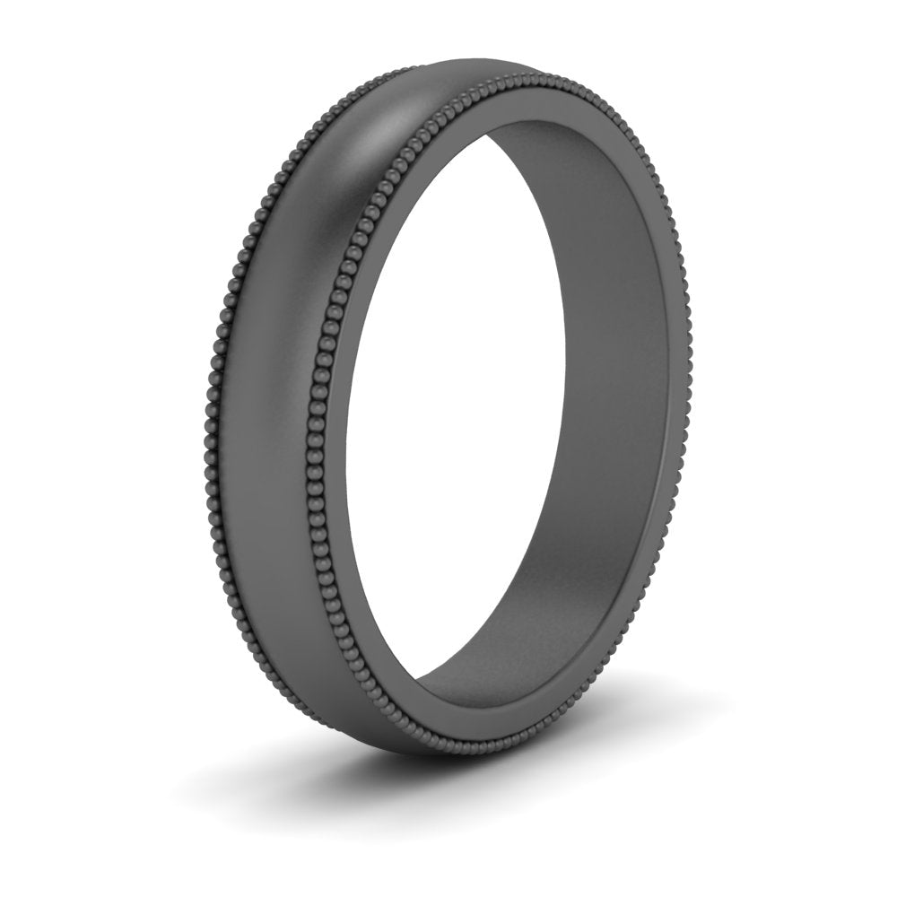 Milgrain Matte Finish Mens Band