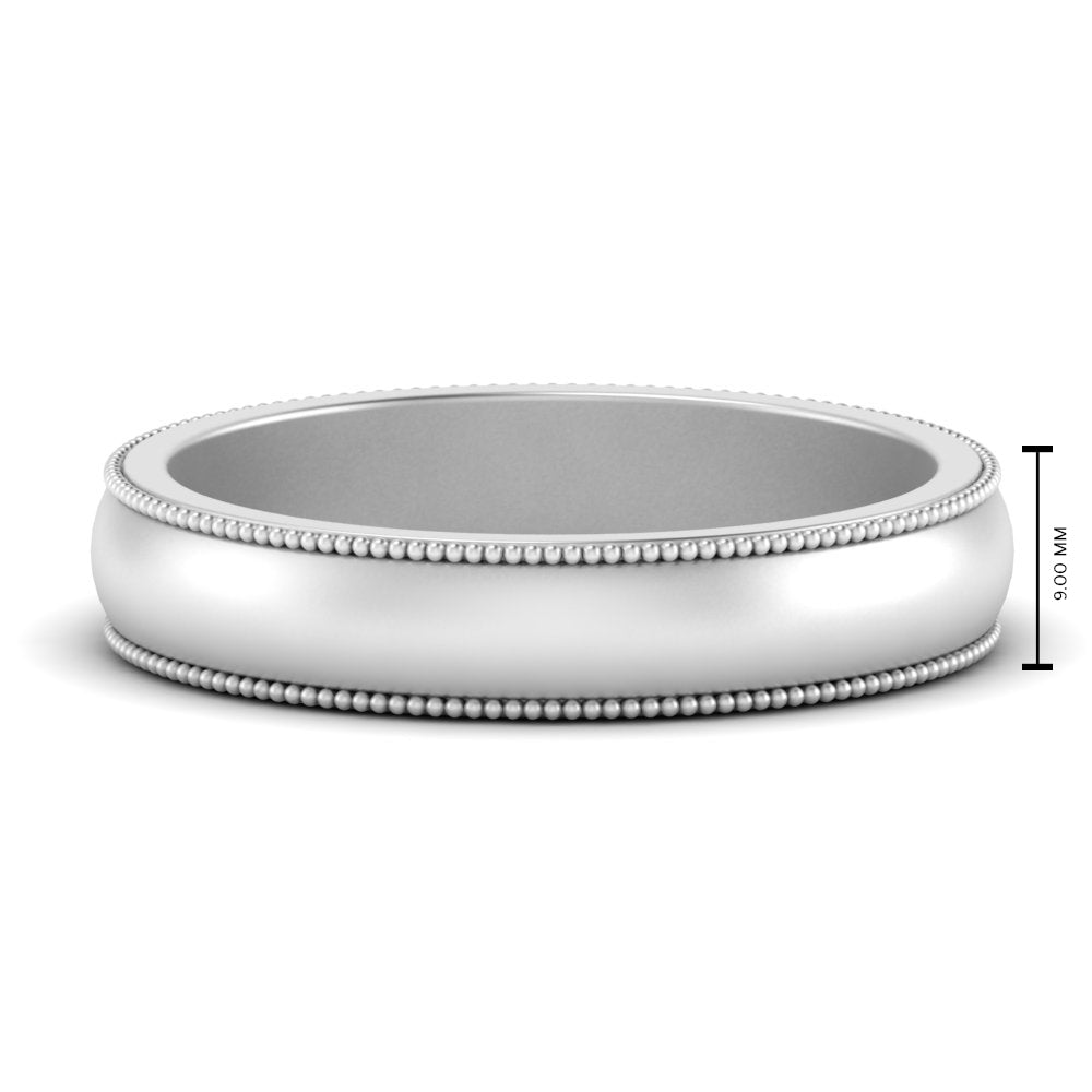 Milgrain Matte Finish Mens Band