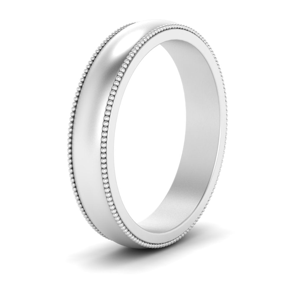 Milgrain Matte Finish Mens Band