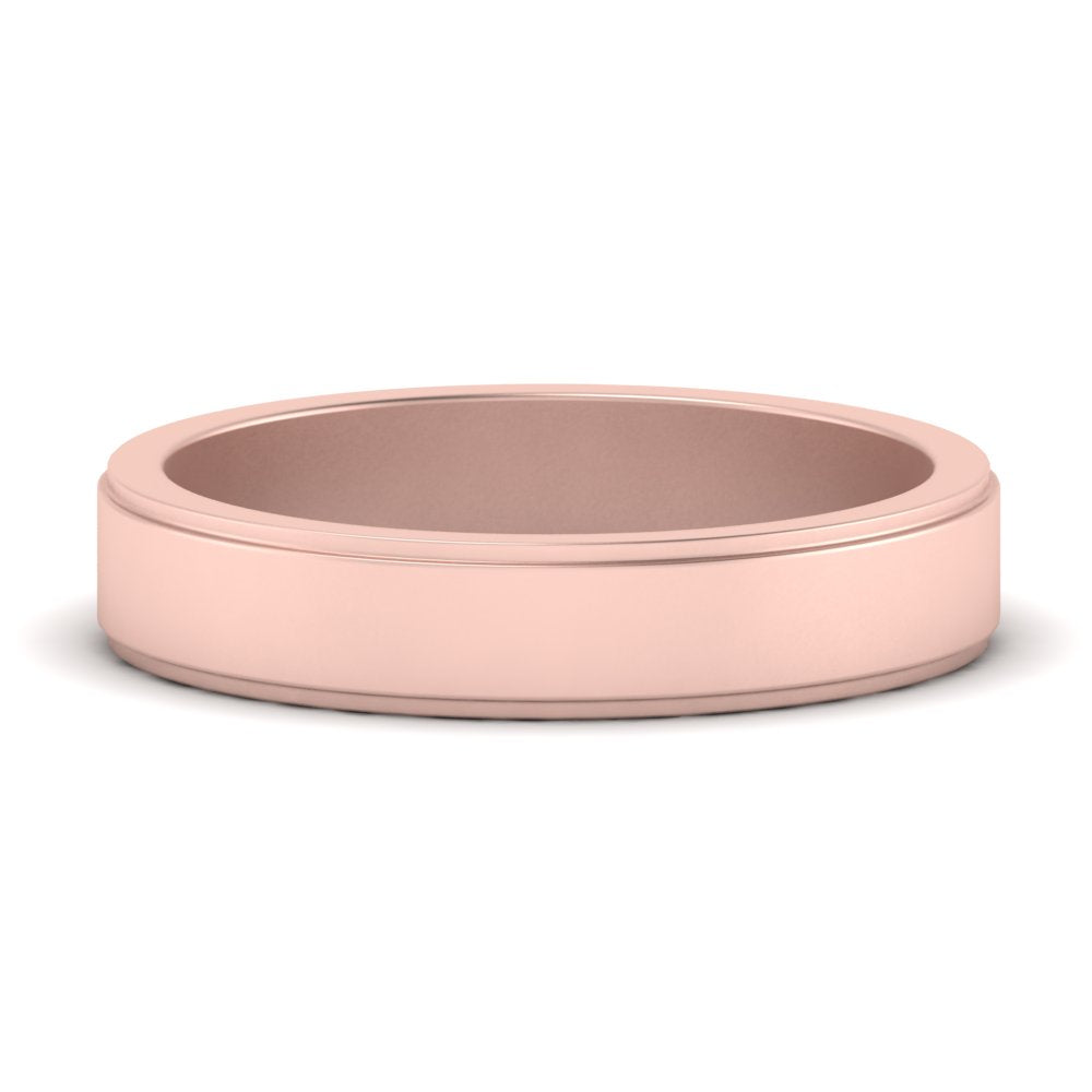 Simple Flat Wedding Band 4MM