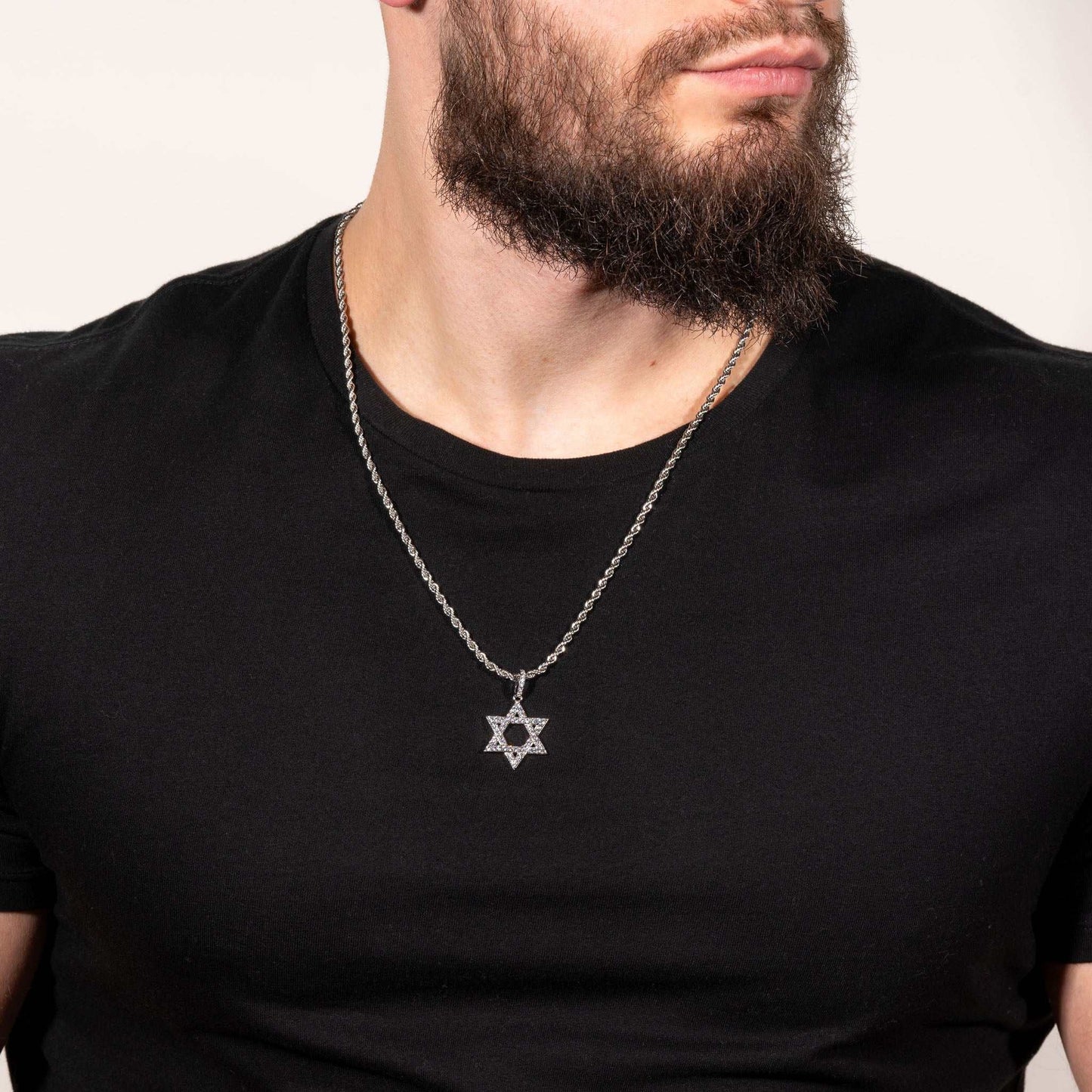 Jewish Magen Star Of David Pendant - Solid 925 Sterling Silver Men's Jewelry