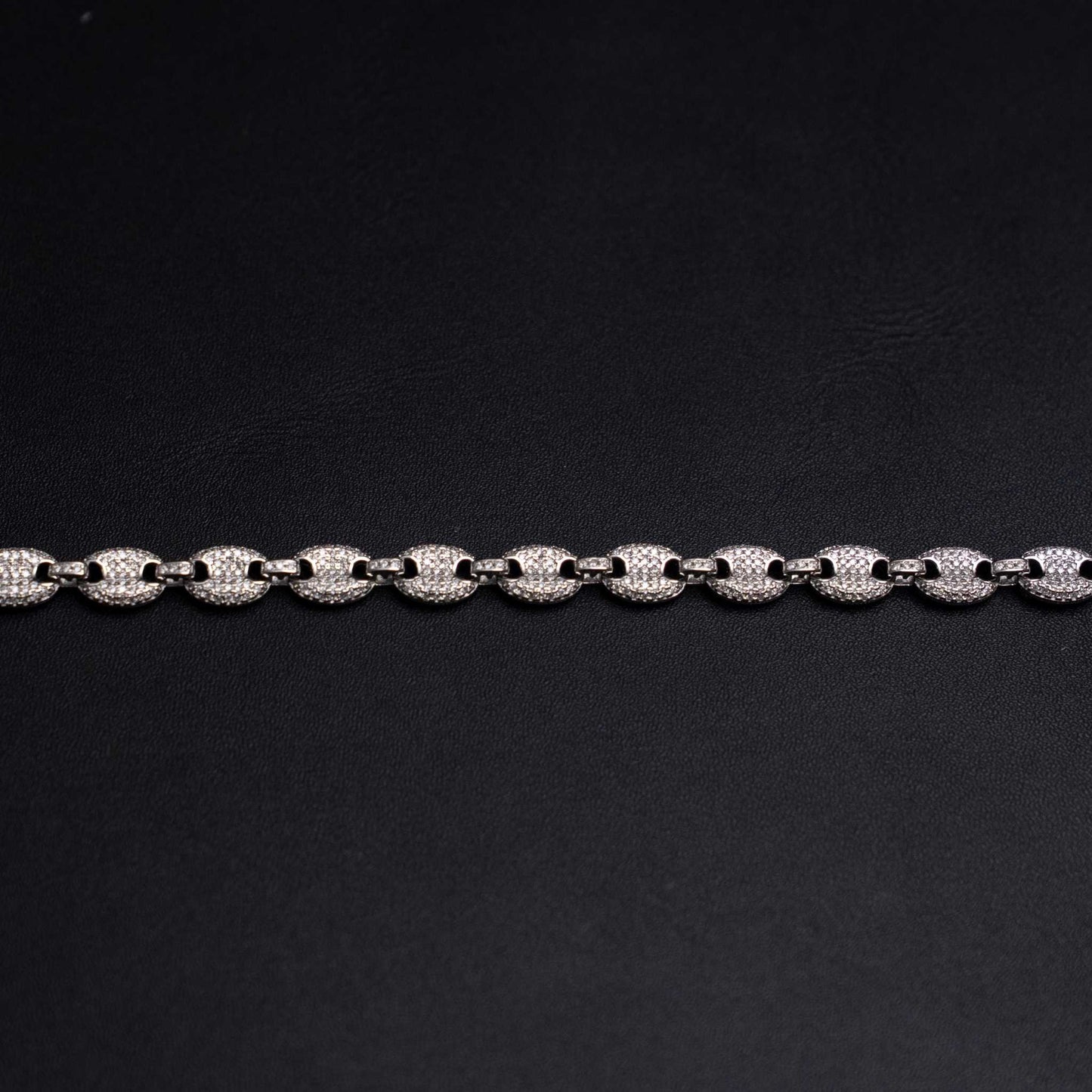 Moissanite Puffed Mariner Link Bracelet 925 Sterling Silver