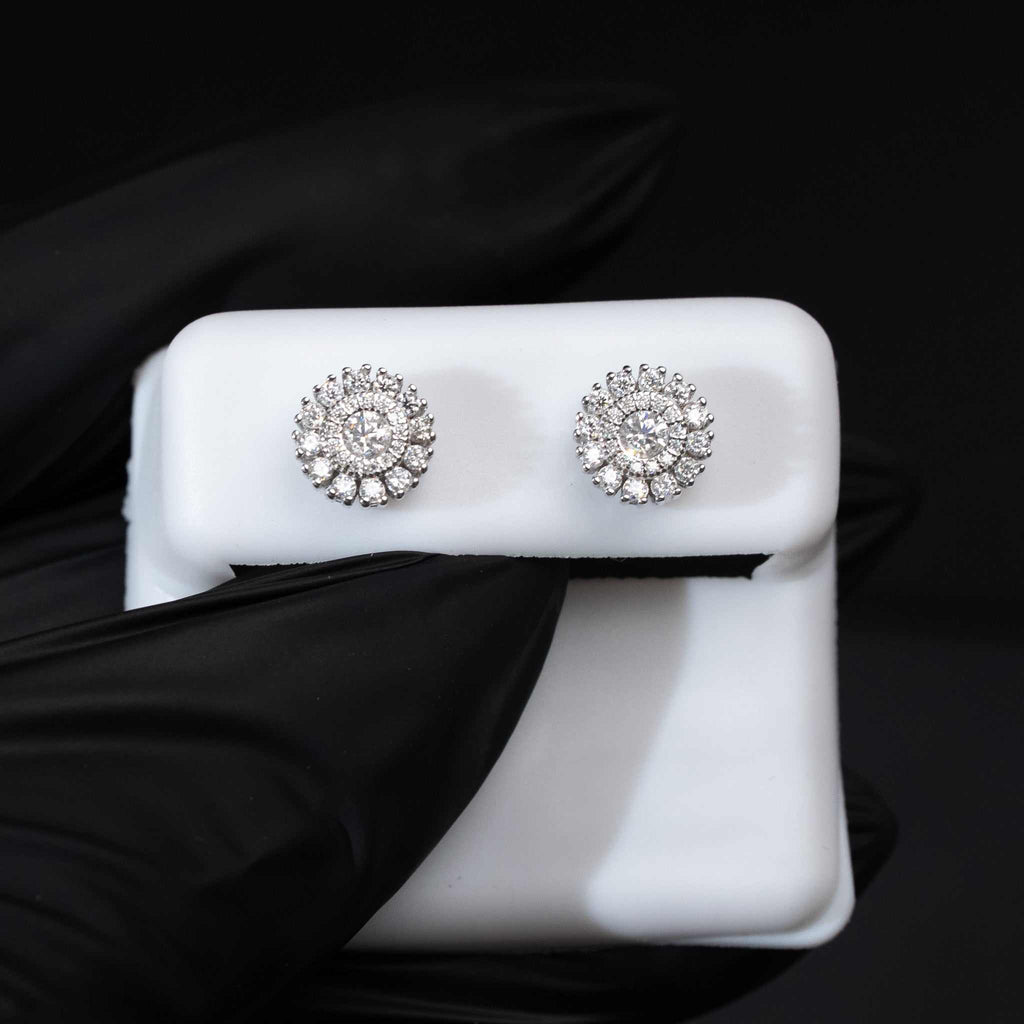 0.5ct Round Moissanite Stud Earrings in 925 Sterling Silver