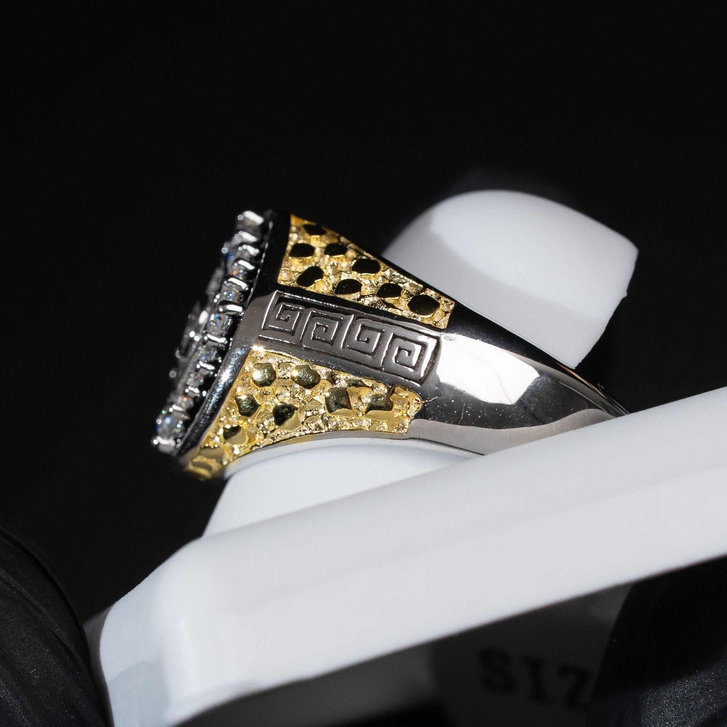 Men’s Three-Tone Moissanite Nugget Ring – 0.5 Carat