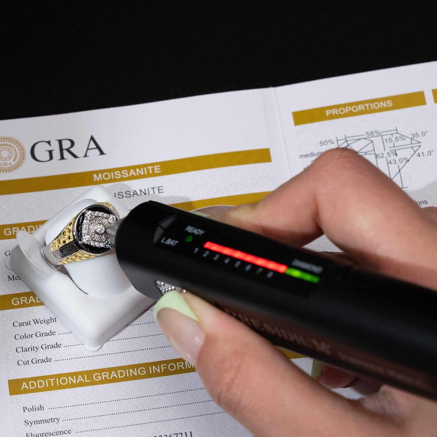 Men’s Three-Tone Moissanite Nugget Ring – 0.5 Carat