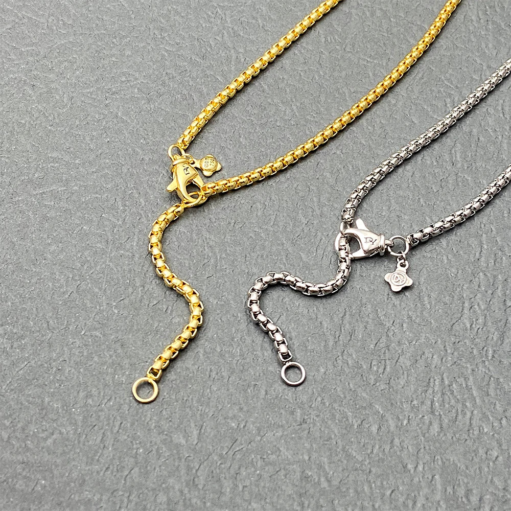 David Yurman High Quality Square Plate Pendant Necklace Luxury Square Plate Pendant Necklace for Men and Women Wholesale Jewelry-4