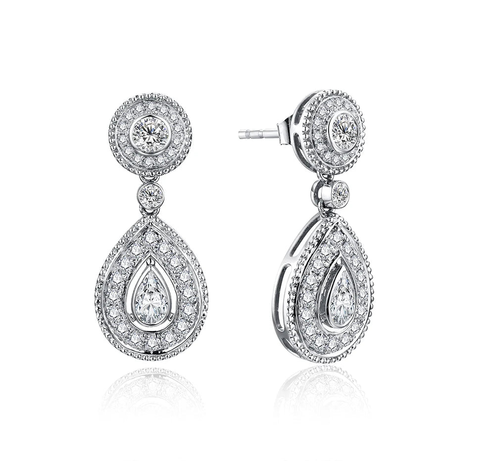 Earrings Fine Jewelry  D Color VVS Moissanite Gemstones Earrings Ring 925 Sterling Silver High Quality Gift for Her-0