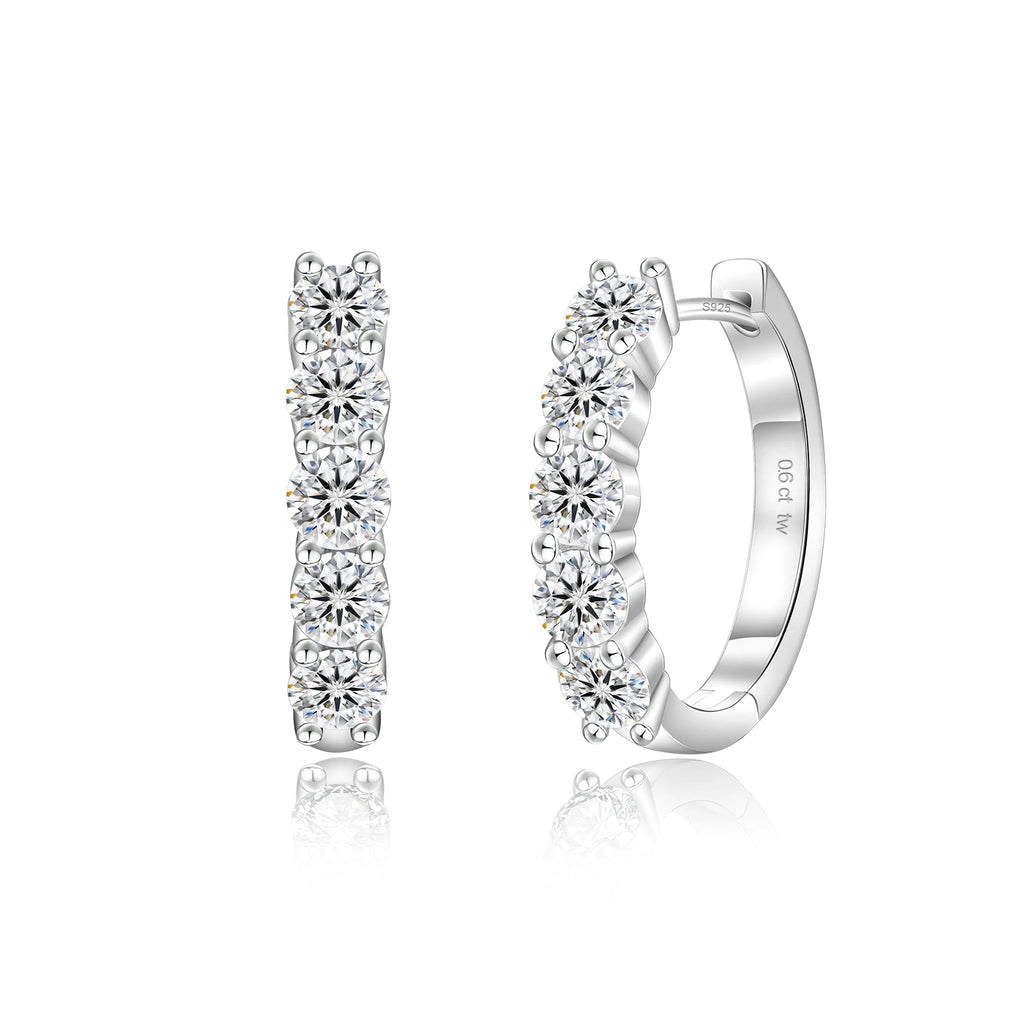 2.0ct 1ct VVS Moissanite Diamond Huggie Ear Cuffs Hypoallergenic Sterling Silver 925 14K Gold Plated Hoop Earring for Women Men-7