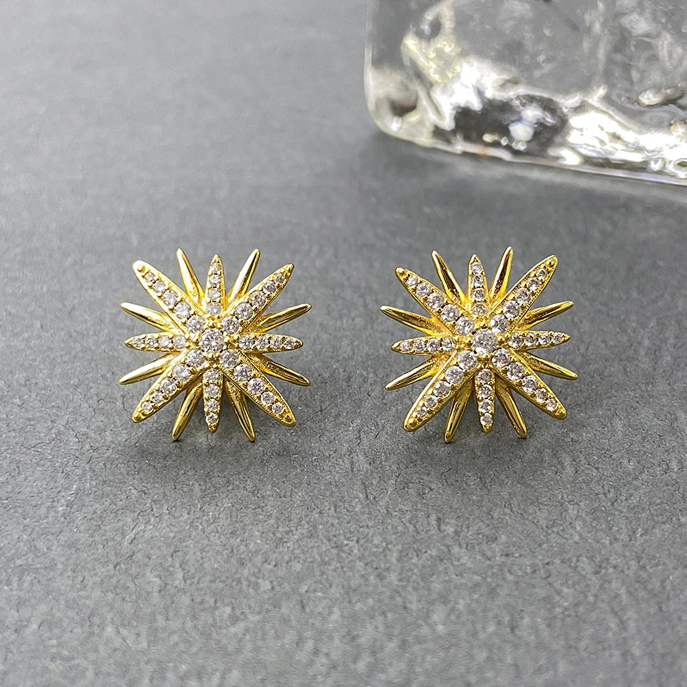 David Hexagonal Diamond Stud Earrings, High-quality Jewelry Wholesale, Suitable for Both Men and Women.-3