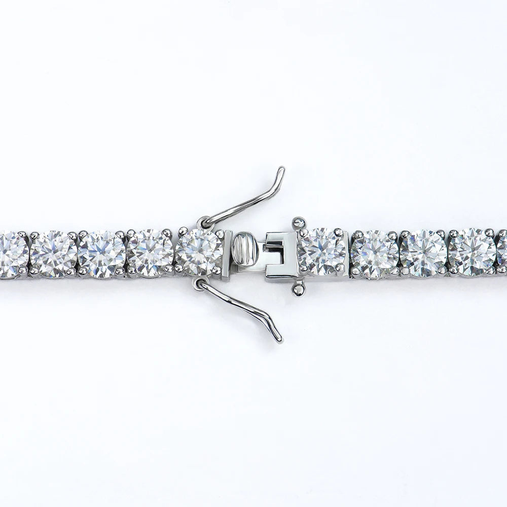 925 Silver Moissanite Tennis Necklaces D VVS Iced Out Moissanite Diamond Necklaces Gold Plated 3 -6.5mm Moissanite Tennis Chain-3