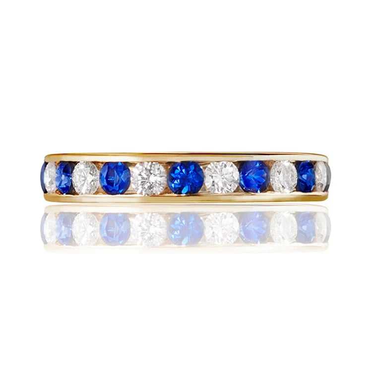 SGARIT Trendy Jewelry 14K Real Gold 0.56CT Lab Grown Blue Sapphire Ring Custom Jewelry Diamond Moissanite Sapphire Ring-0