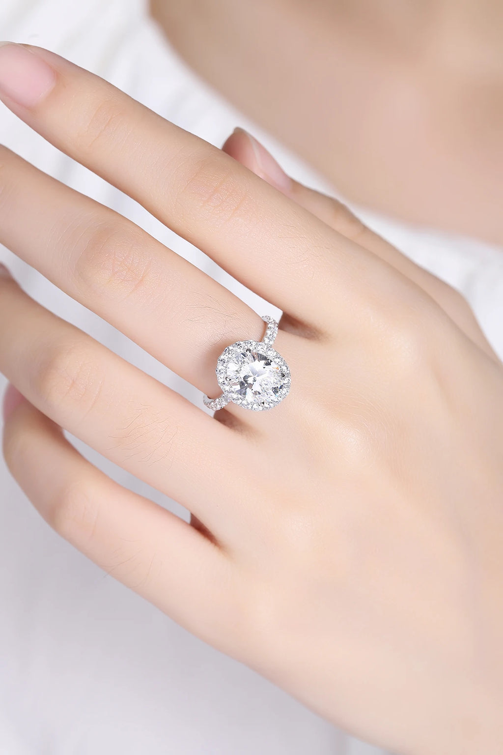 Fine Jewelry 18K Real Gold Diamond Ring Women Oval Cut Lab Grown Diamond Wedding Engagement Rings for Women-5