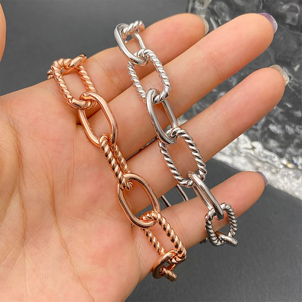 David Yurman High Quality Diamond Button Wire Swivel Clasp Bracelet Luxury Unisex Jewelry Wholesale-2