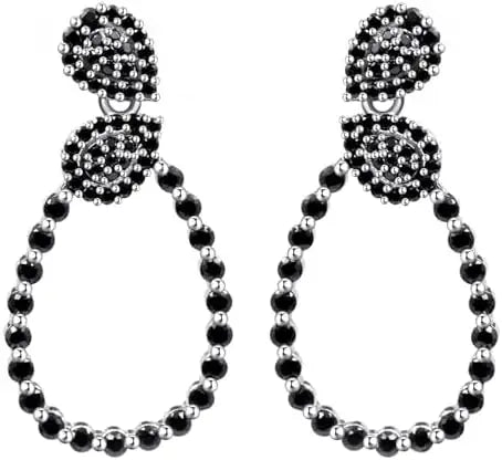 Tianyu Gems Black Moissanite 925 Earrings Fine Jewelry Factory 2mm 2ct Clip on Hoop Huggie Earrings Jewelry Women-9