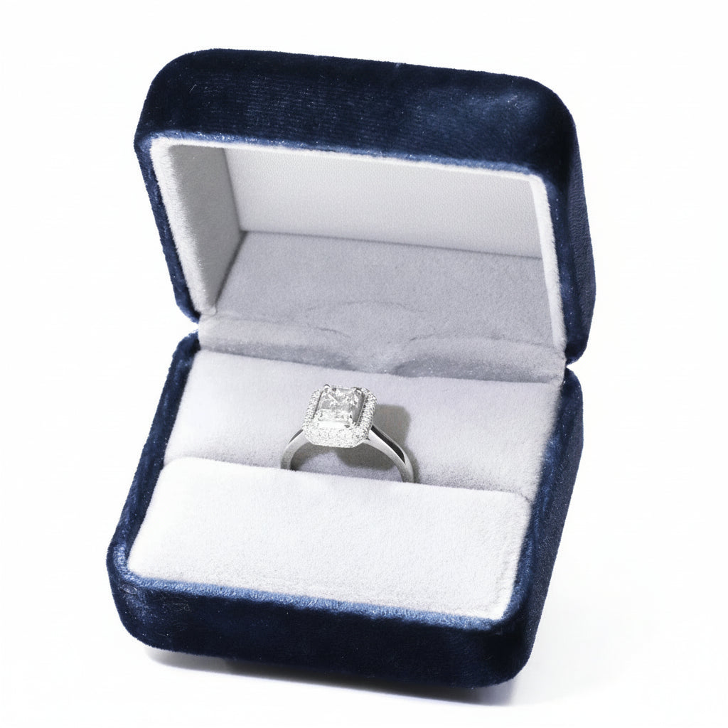 Tianyu Bridal 2CT Fine Jewelry Sterling Silver 925 Emerald Cut VVS Moissanite Engagement Gold 18K Plated Mossanite Wedding Rings-0