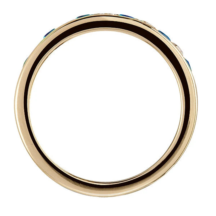 SGARIT Trendy Jewelry 14K Real Gold 0.56CT Lab Grown Blue Sapphire Ring Custom Jewelry Diamond Moissanite Sapphire Ring-1