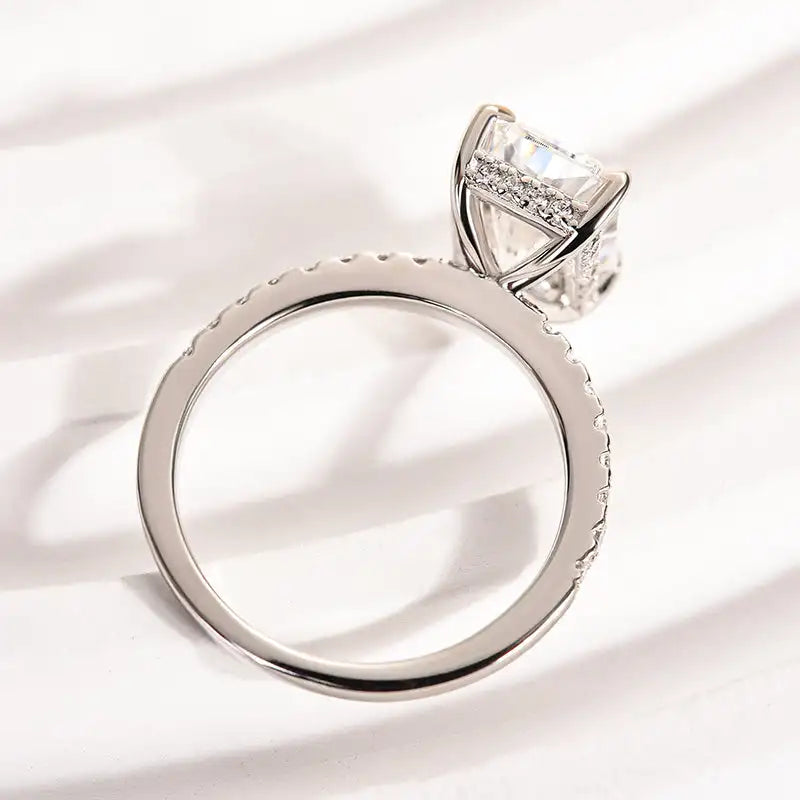 Fine Jewelry Supplier Women Engagement CVD Diamond 10K Solid Gold F VVS2 3.06 Carat Radiant Cut Ring Eternity Ring Lab Diamond-5