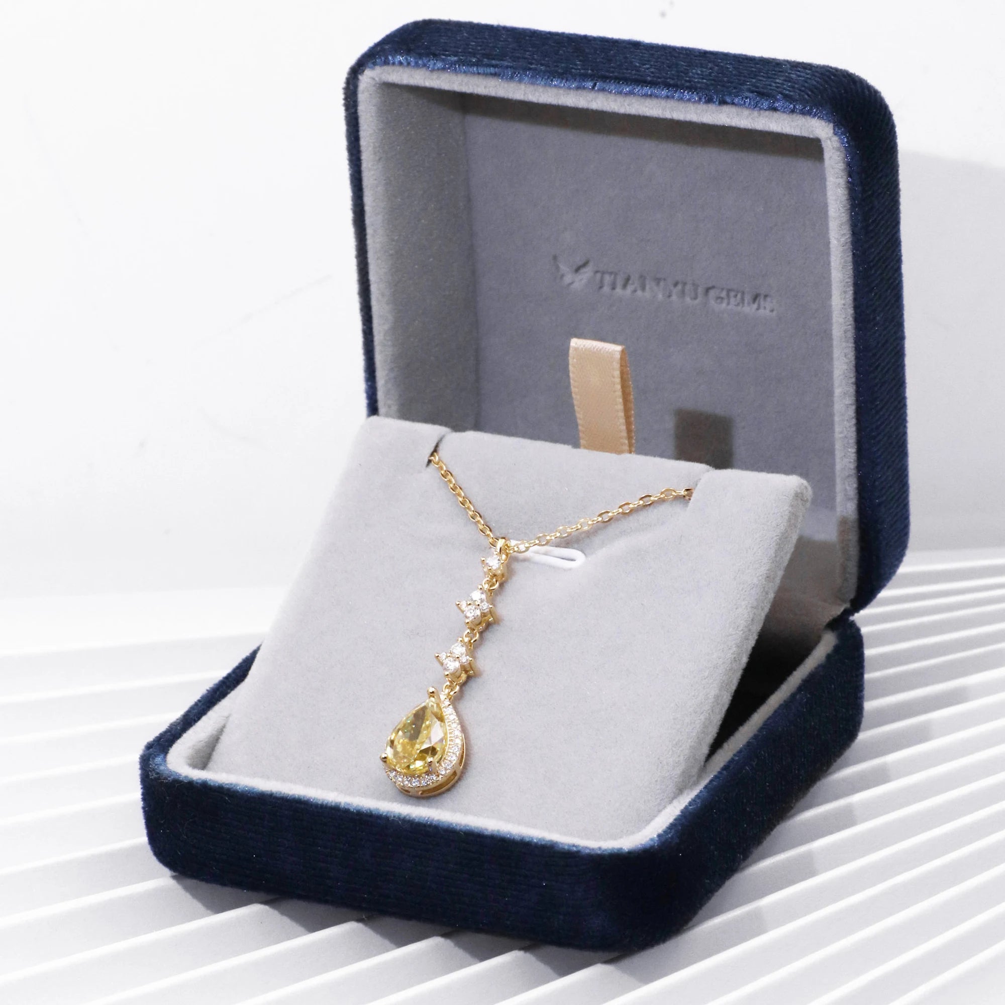 Tianyu Charms 18K Gold Plated Jewelry Choker Mossanite VVS Moissanite 925 Sterling Silver Pendant Necklace for Women-6