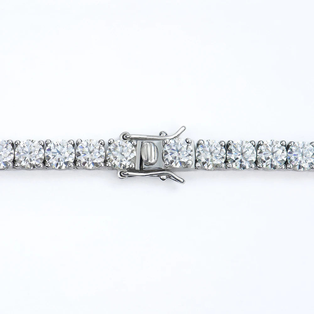 925 Silver Moissanite Tennis Necklaces D VVS Iced Out Moissanite Diamond Necklaces Gold Plated 3 -6.5mm Moissanite Tennis Chain-5