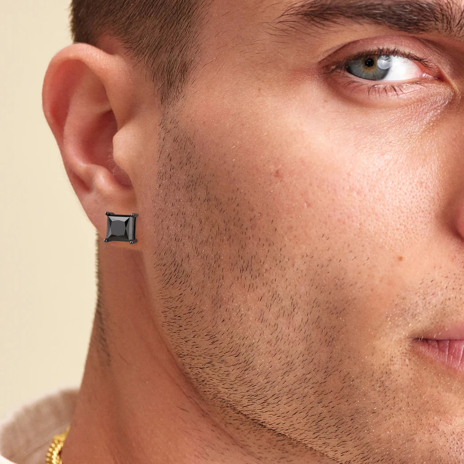 Black Princess Cut Moissanite Lab Diamond Jewelry Gift Men Women 925 Sterling Silver VVS GRA 2.0CT Mossanite Stud Earrings-3