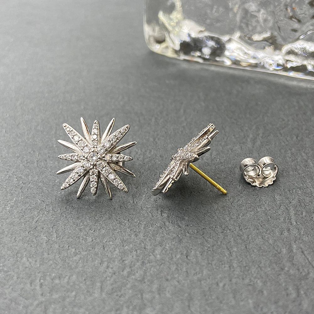 David Hexagonal Diamond Stud Earrings, High-quality Jewelry Wholesale, Suitable for Both Men and Women.-5