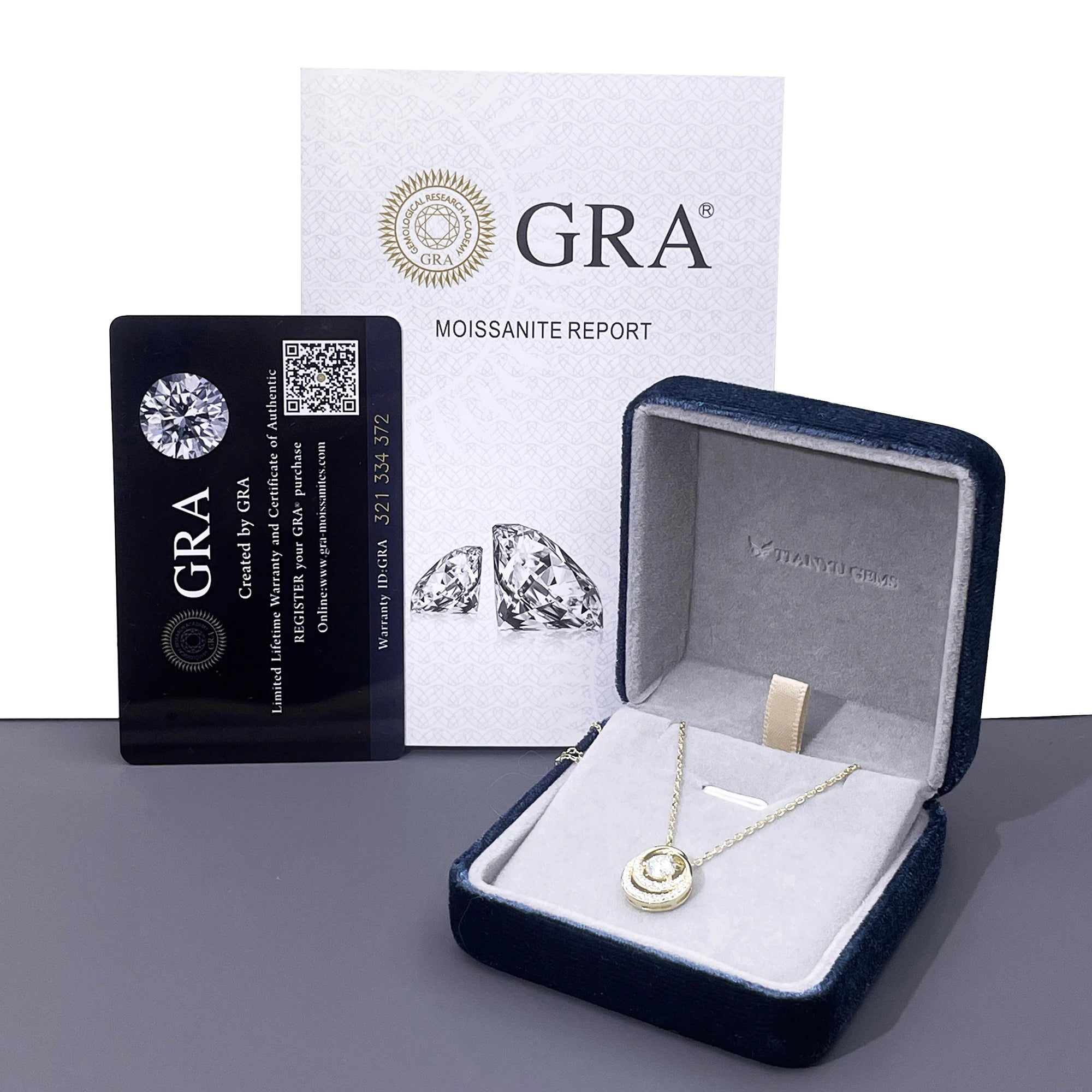 Tianyu Gems Double Layer Choker 18k Solid Gold Filled 925 Sterling Vvs Diamond Moissanite Silver Pendant Necklace for Women-1