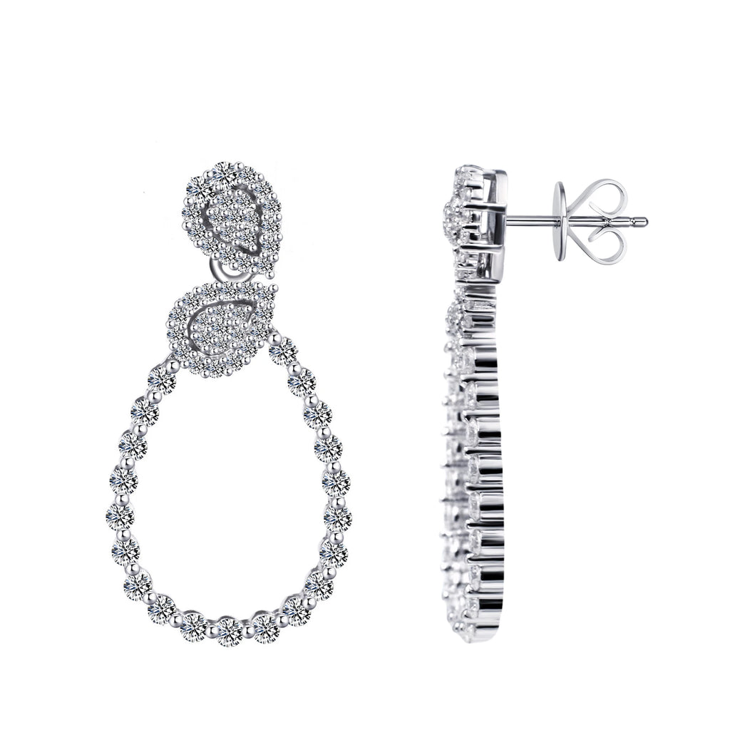 Tianyu Gems Black Moissanite Drop Earrings Dangle Wholesale Bulk 18k Thick Gold Plated Trendy 925 Sterling Silver Stud Earrings-6