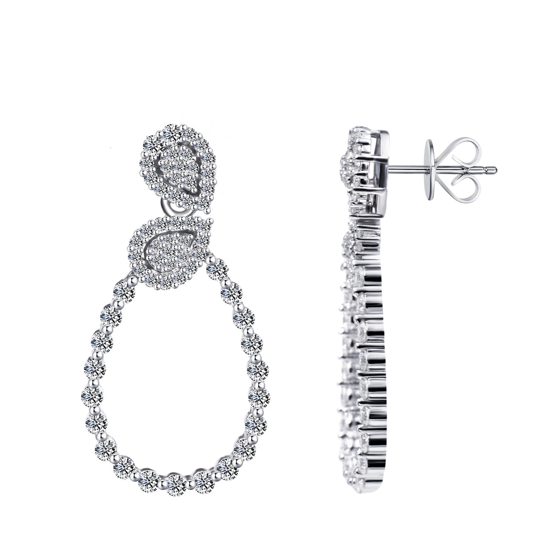 Tianyu Gems Black Moissanite Drop Earrings Dangle Wholesale Bulk 18k Thick Gold Plated Trendy 925 Sterling Silver Stud Earrings-6