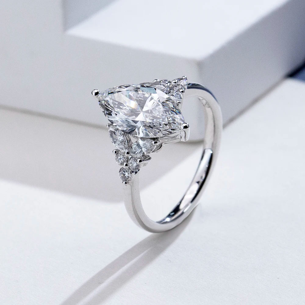 MSR-1965 Fine Jewelry IGI Certificate Marquise Cut 2CT  D VVS2  Lab Grown Diamond Luxury Engagement Ring 14K Gold Bridal-2