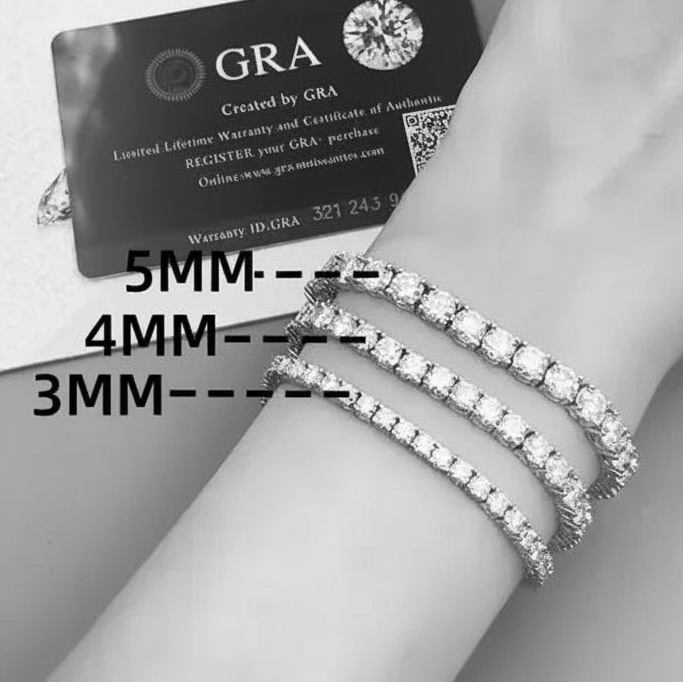 Tianyu Gems Tennis Bracelet Mens Women Mosinite 18k Gold Plated Men's 925 Silver Diamond Moissanite Tennis Bracelet-5