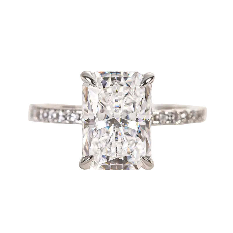 Fine Jewelry Supplier Women Engagement CVD Diamond 10K Solid Gold F VVS2 3.06 Carat Radiant Cut Ring Eternity Ring Lab Diamond-4