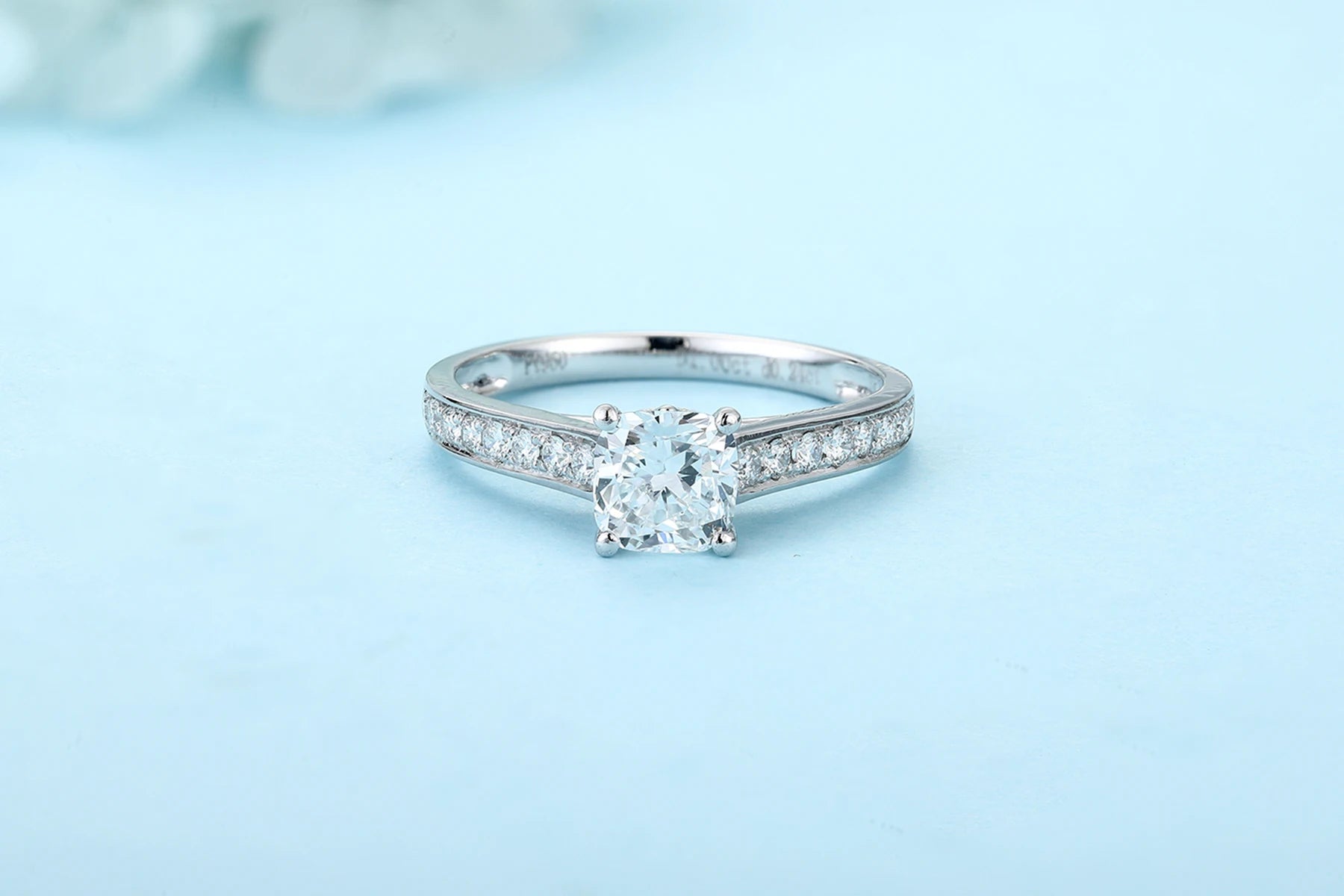 China Lab Grown Diamond Women Platinum PT950 White Gold Ring Gold Jewelry Engagement Diamond Ring for Women-1