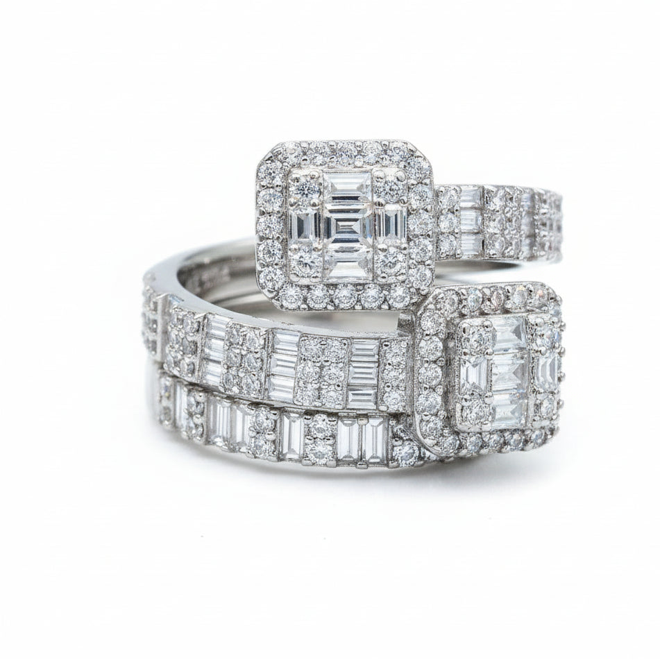 New Arrival 925 Silver Brilliant Round Emerald Cut Pass Diamond Test Sparkling D Color Moissanite Ring for Women Fine Jewelry-0