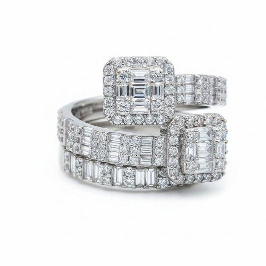 New Arrival 925 Silver Brilliant Round Emerald Cut Pass Diamond Test Sparkling D Color Moissanite Ring for Women Fine Jewelry-0