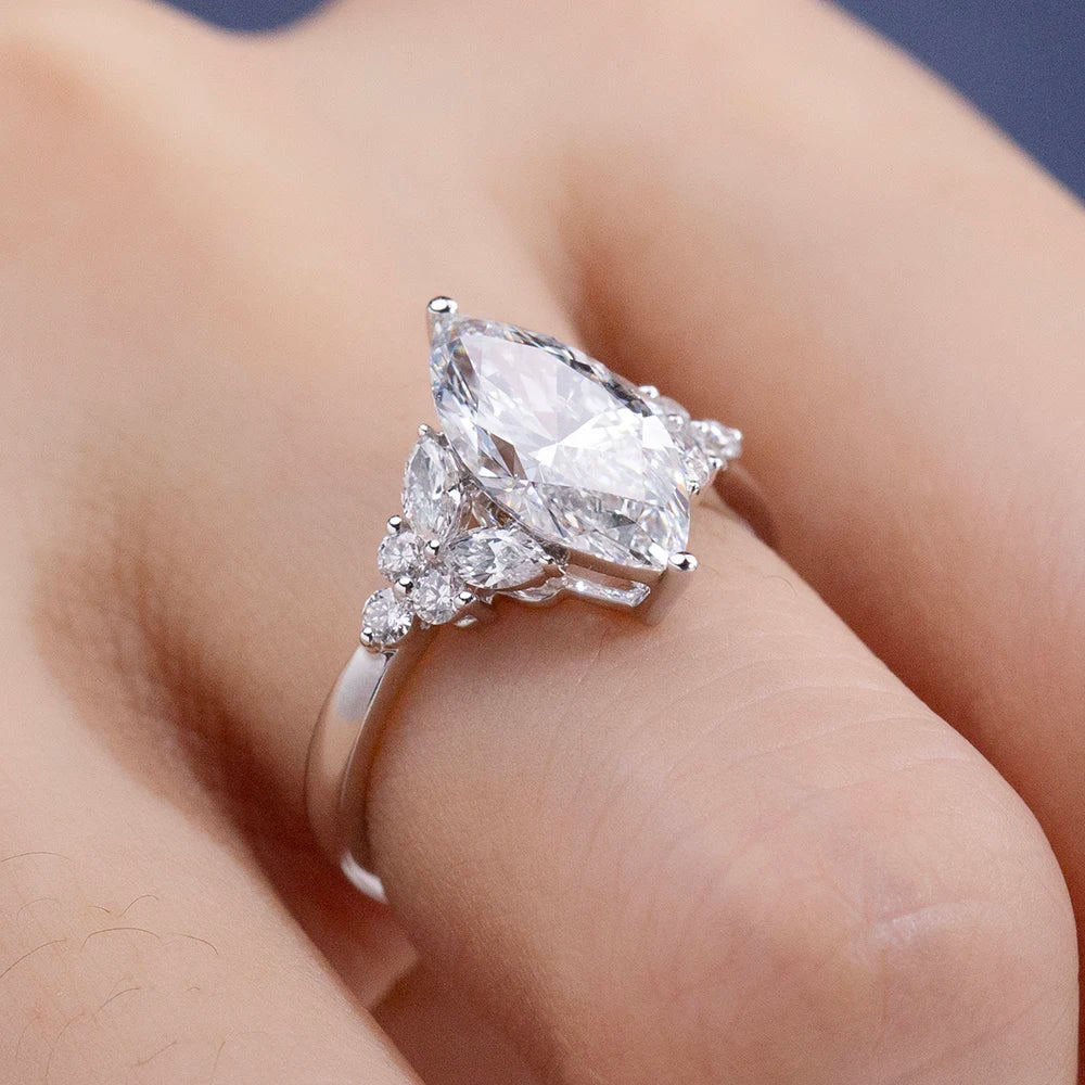 MSR-1965 Fine Jewelry IGI Certificate Marquise Cut 2CT  D VVS2  Lab Grown Diamond Luxury Engagement Ring 14K Gold Bridal-5