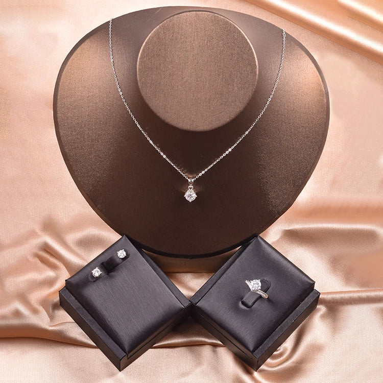 Women's Accessories Set Jewelry Simple Design 925 Silver Jewelry Set Moissanite  Bridal Party Fine Jewelry Set-2