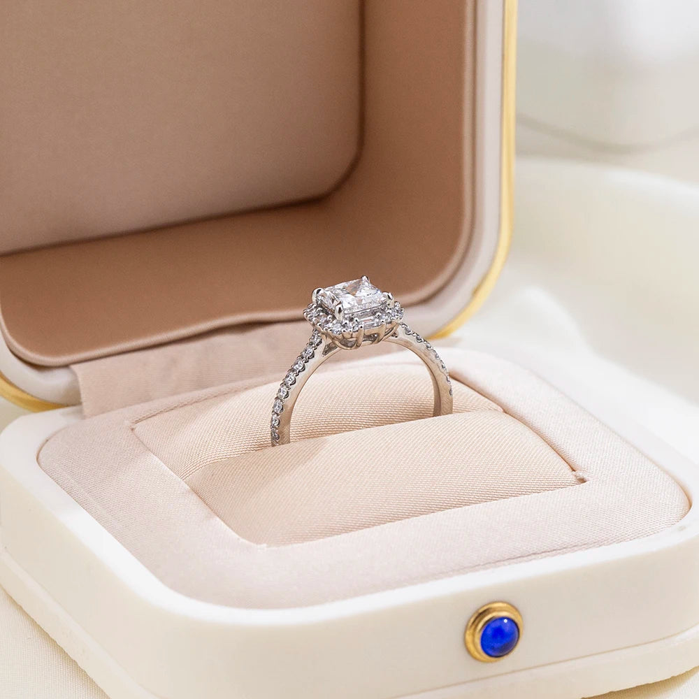 MSR-1996 Beautiful Luxury Diamond Ring PT950 Princess Cut 1ct Lab Grown Diamond Ring-3