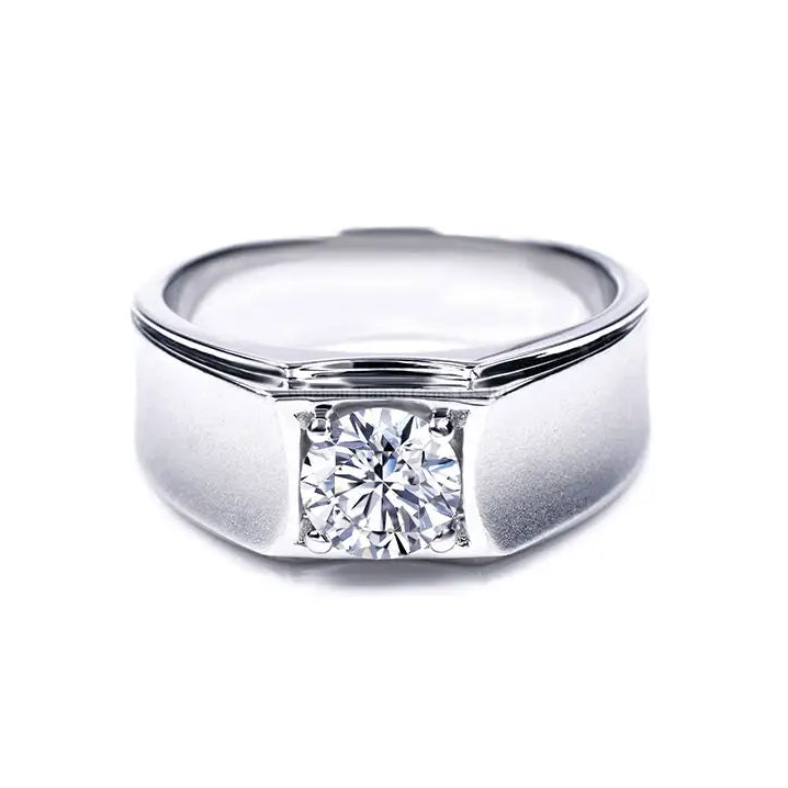 Tianyu Gems Finger Fine Jewelry Men's S925 1CT VVS 18k Gold Plated 925 Silver Mens Wedding Moissanite Silver Rings for Man-6