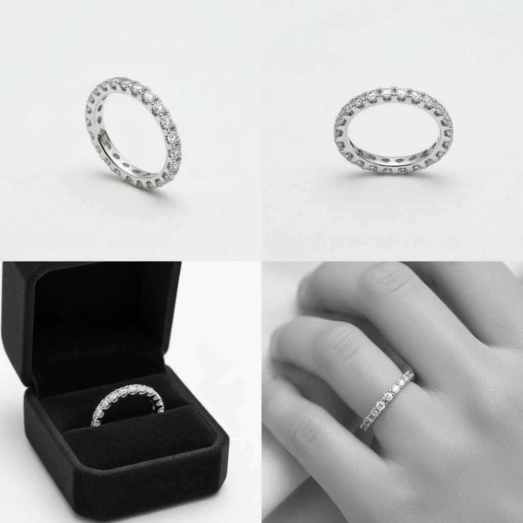 Tianyu Gems Moissanite Pinky Ring Silver Jewelry Men Half Eternity 925 Sterling 18k Gold Plated VVS Moissanite Women Ring-1