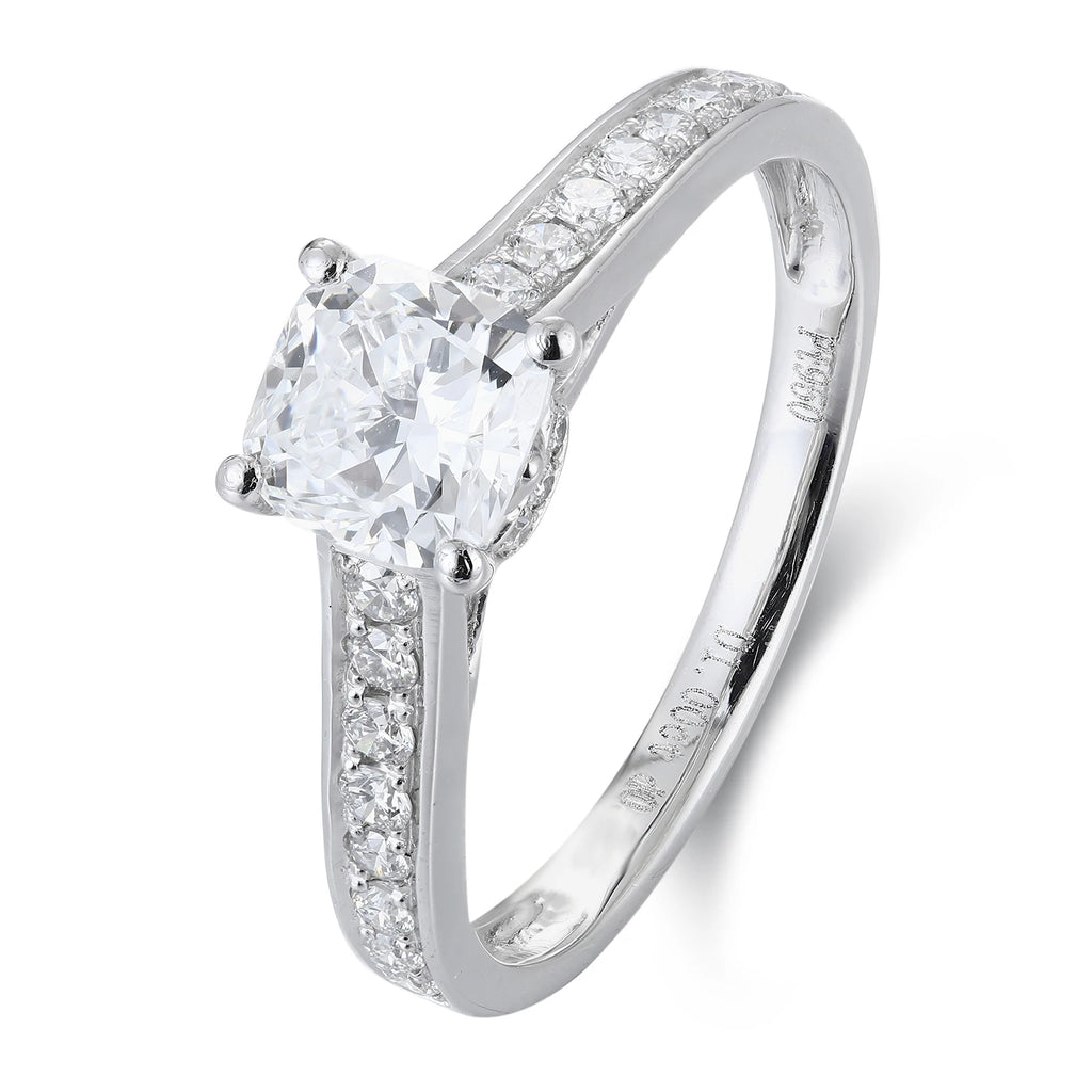 China Lab Grown Diamond Women Platinum PT950 White Gold Ring Gold Jewelry Engagement Diamond Ring for Women-0