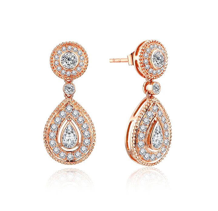 Earrings Fine Jewelry  D Color VVS Moissanite Gemstones Earrings Ring 925 Sterling Silver High Quality Gift for Her-1