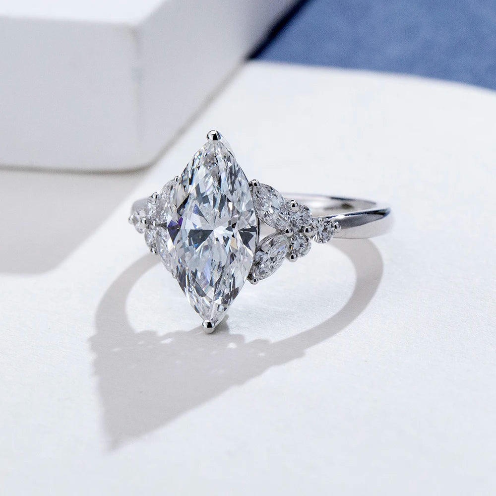 MSR-1965 Fine Jewelry IGI Certificate Marquise Cut 2CT  D VVS2  Lab Grown Diamond Luxury Engagement Ring 14K Gold Bridal-1