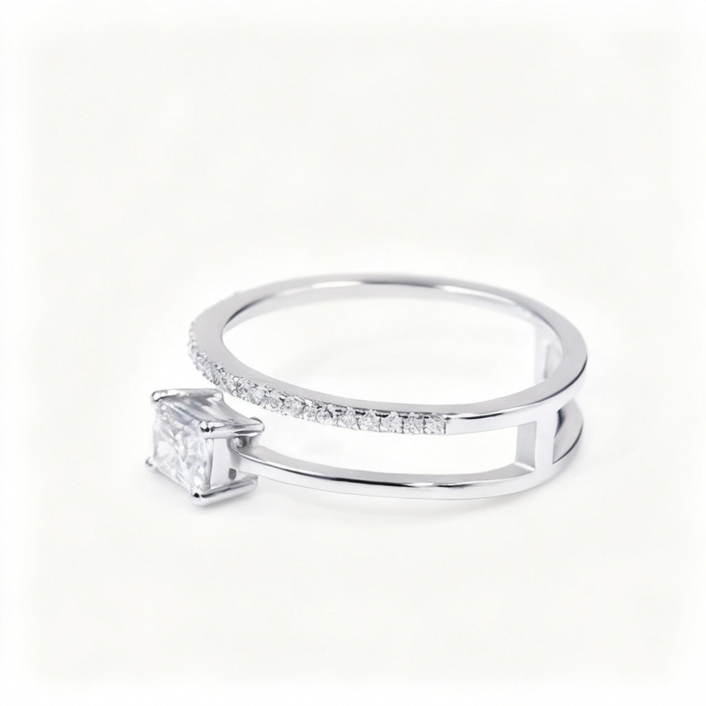 Tianyu Gems Fine Jewelry Wholesale Irregular 925 Silver Gold Plated Moissanite Ring for Women-2