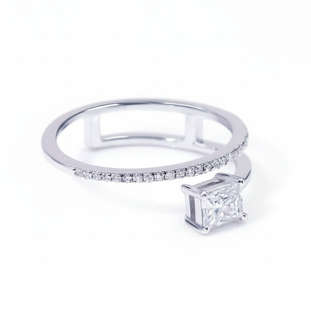 Tianyu Gems Fine Jewelry Wholesale Irregular 925 Silver Gold Plated Moissanite Ring for Women-0