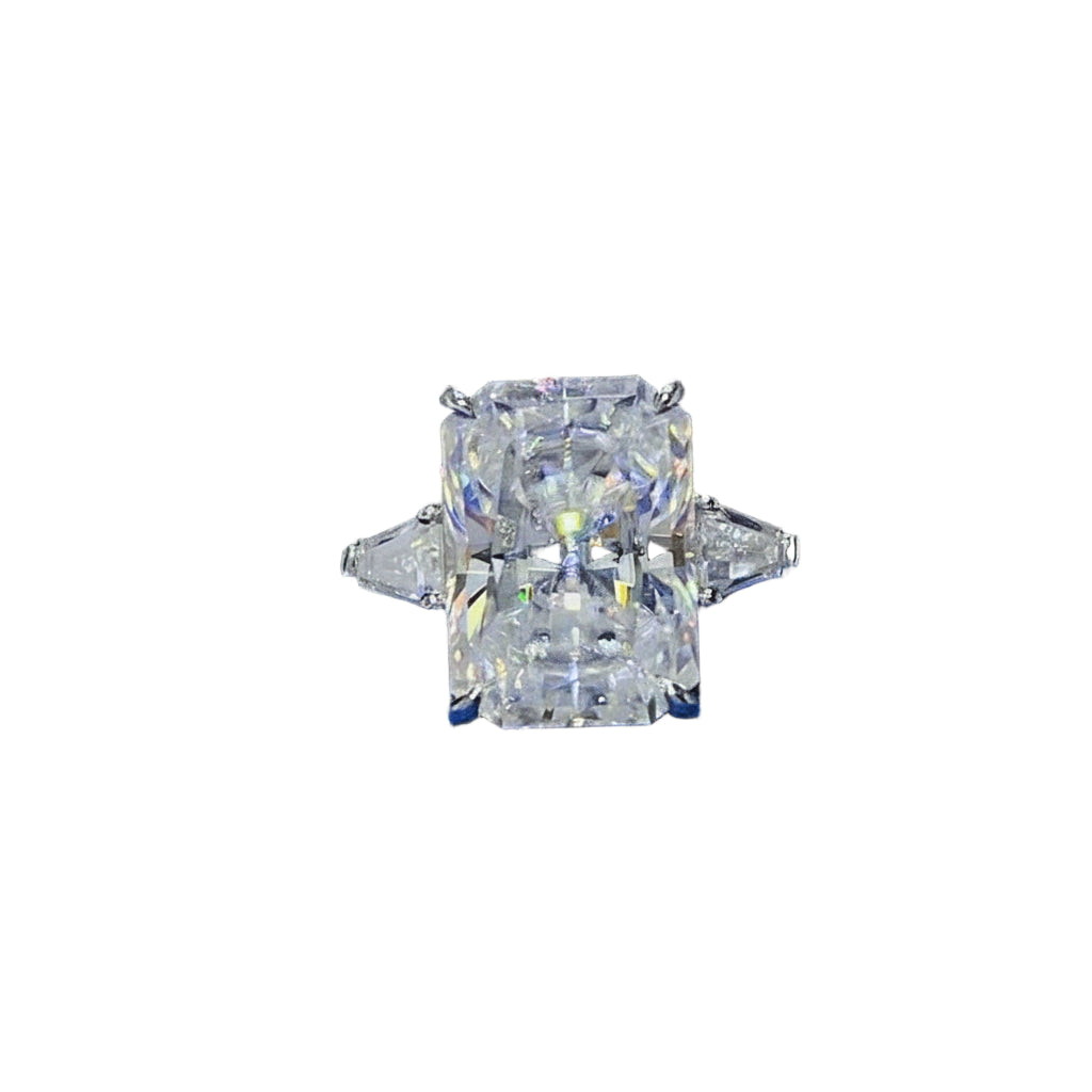 Silver 925 Original 10 Carat Brilliant Radiant Cut Diamond Test Past D Color Moissanite Wedding Ring for Women Fine Jewelry-6