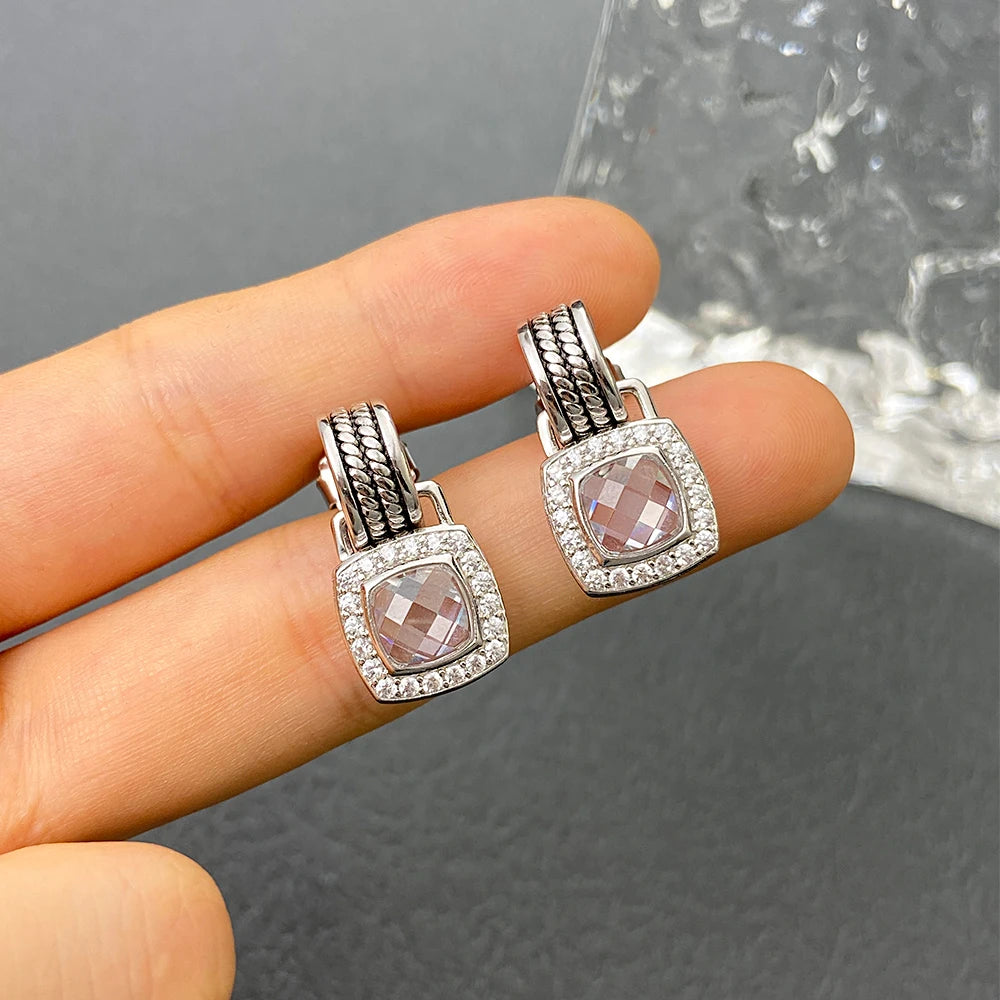 David Yurman High Quality Diamond Stud Earrings, Black and White Diamond Stud Earrings, High Quality Jewelry for Men and Women-6