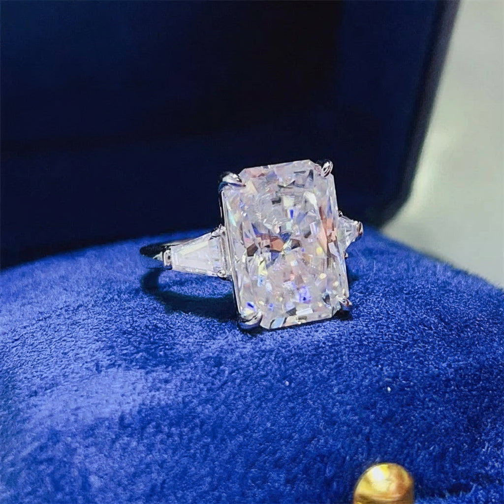 Silver 925 Original 10 Carat Brilliant Radiant Cut Diamond Test Past D Color Moissanite Wedding Ring for Women Fine Jewelry-1