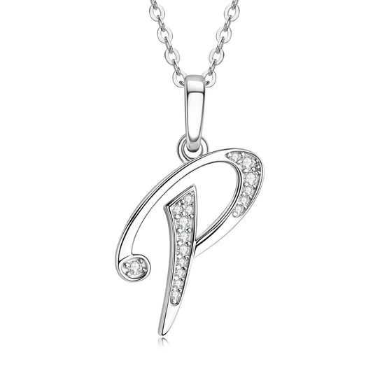 A-Z Name Necklace 26 Letter Initial Moissanite Pendant Real Silver 925 for Couples Women Men Valentine's Day-20