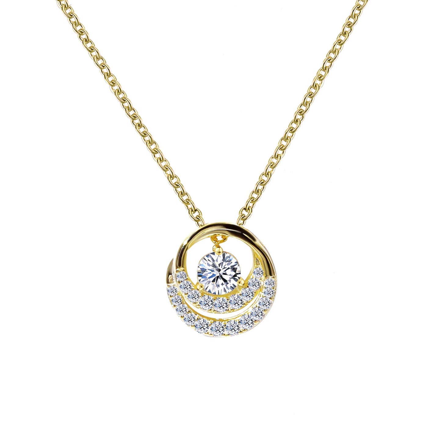 Tianyu Gems Double Layer Choker 18k Solid Gold Filled 925 Sterling Vvs Diamond Moissanite Silver Pendant Necklace for Women-6