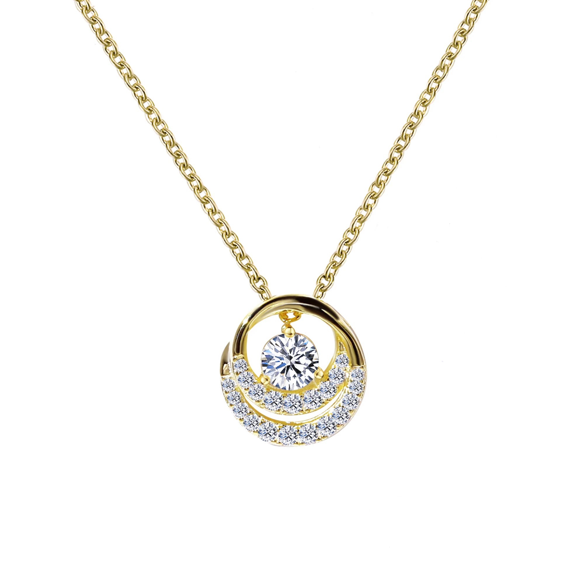 Tianyu Gems Double Layer Choker 18k Solid Gold Filled 925 Sterling Vvs Diamond Moissanite Silver Pendant Necklace for Women-6